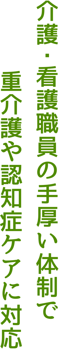 介護・看護職員の手厚い体制で重介護や認知症ケアに対応